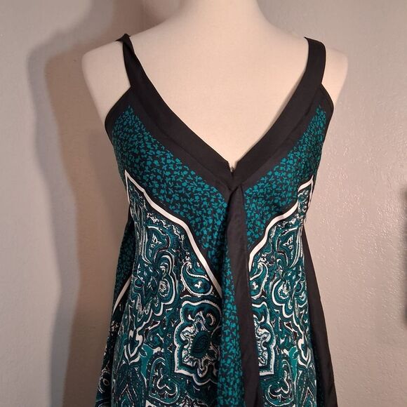 MICHAEL Michael Kors Silk Blue and Black Asymmetrical Sundress Size S/M - Picture 6 of 14